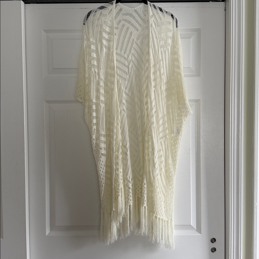 Cream Fringe Shawl